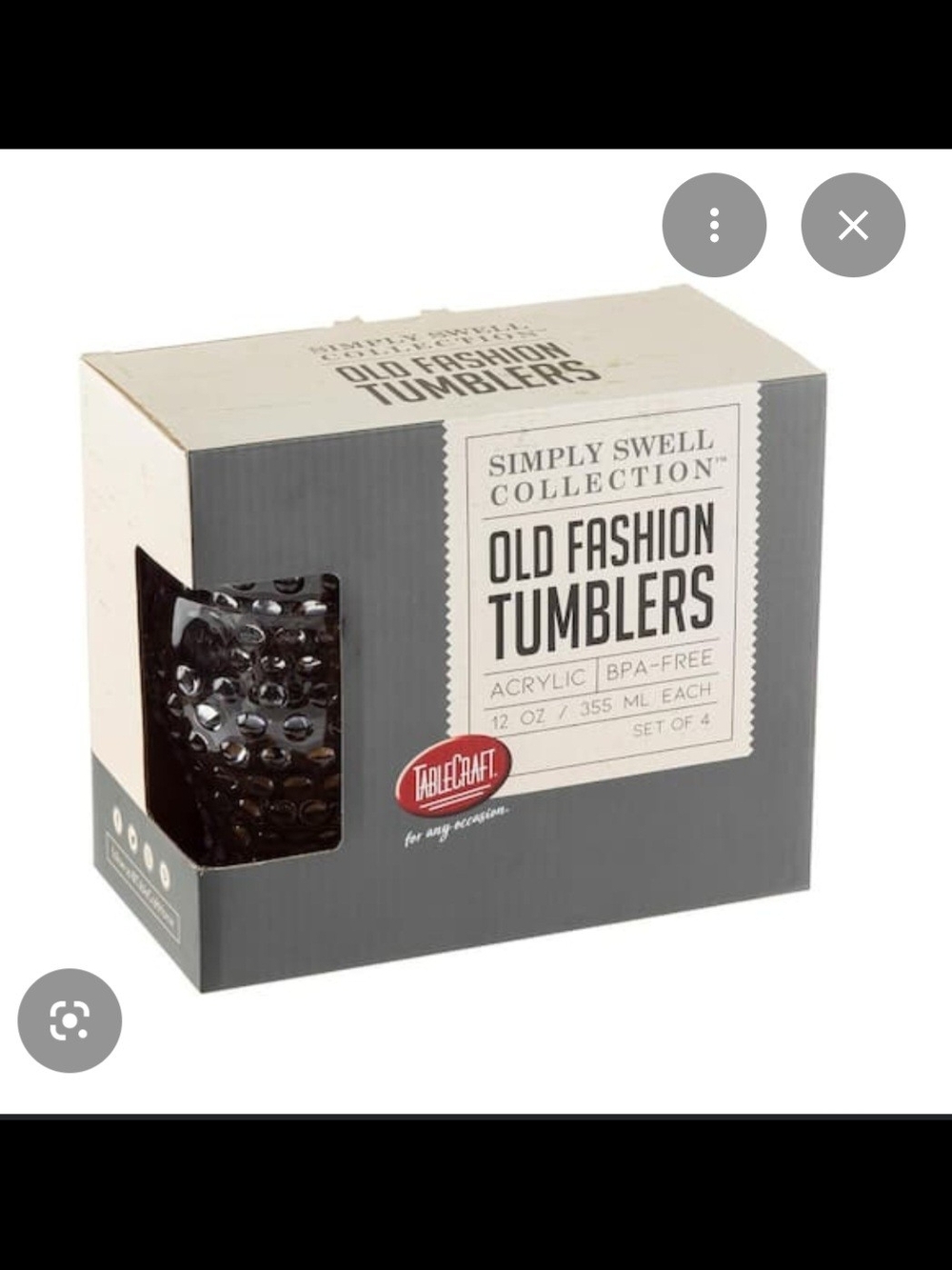 NIB- Simply Swell Collection Old Fashion Tumblers - Clear (Set of 4)